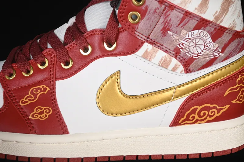 All Categories Air Jordan Jordan Series Basketball Shoes Air Jordan 1 Mid Air Jordan 1 Mid AJ1 Joe 1 Year of the Horse Limited Chinese Cultural Leisure Sneakers DQ8426-105